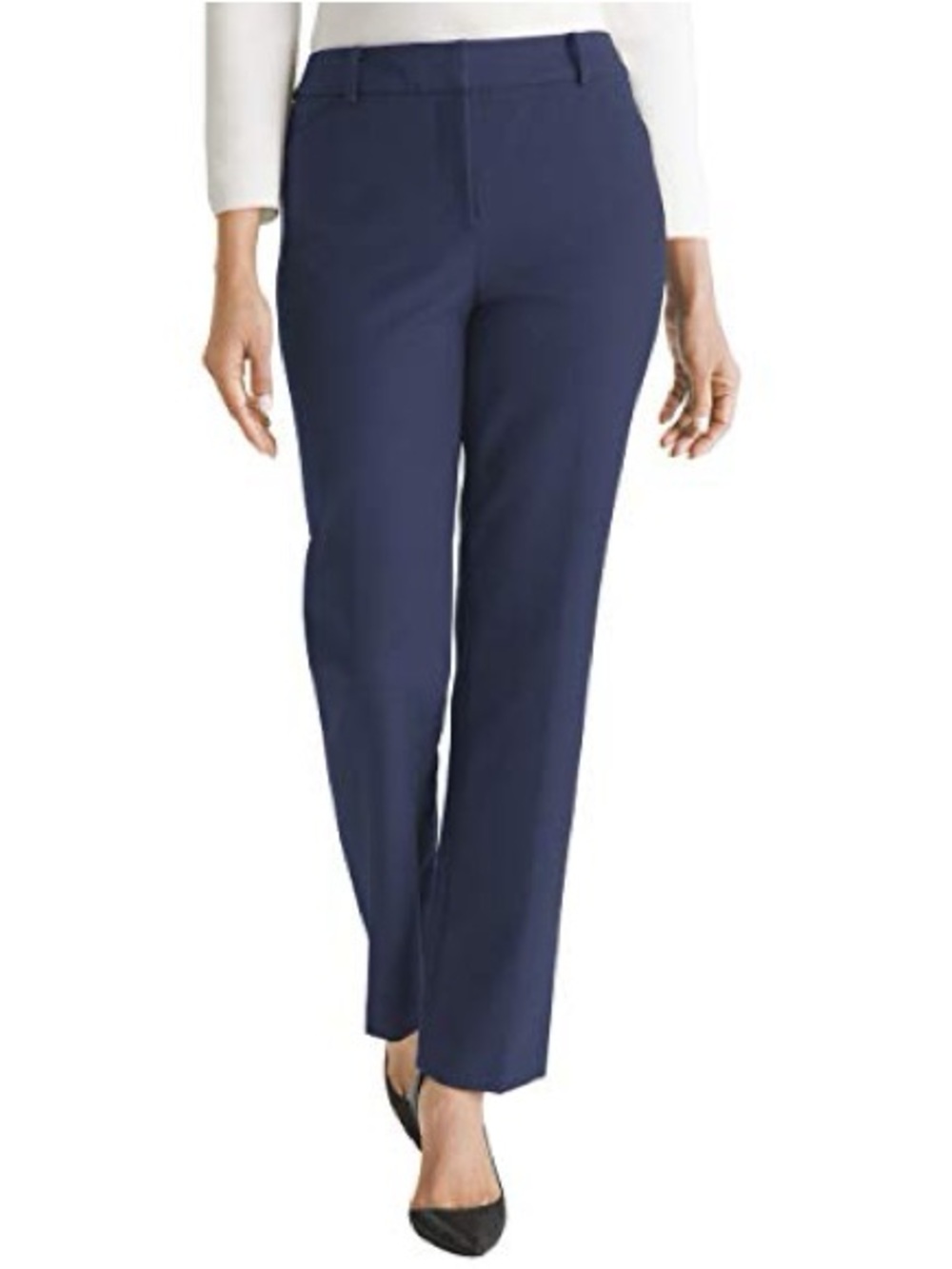 NWT Chico's So Slimming Straight Pant Navy Blue 2.5 SHORT Manhattan Trouser